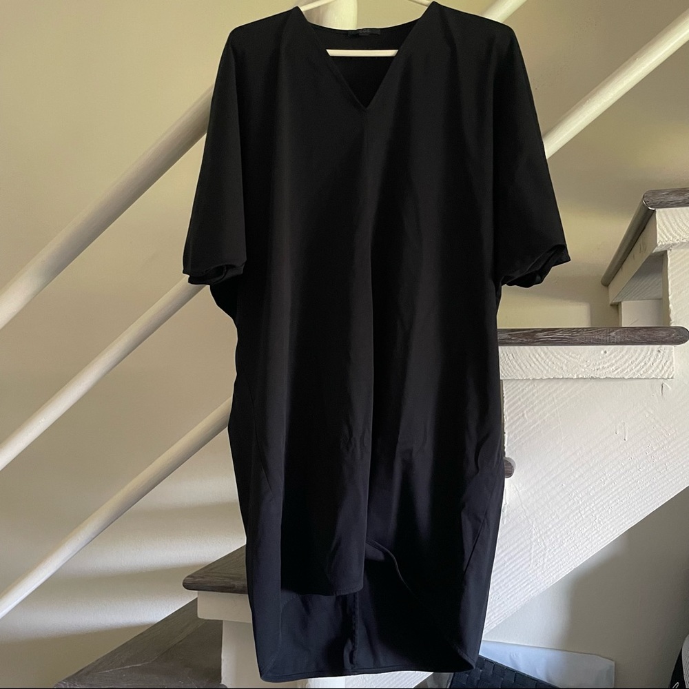 COS Black Oversized Relaxed Vneck Tunic Dress